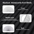 thumbnail image 5 of Cordless Blackout Cellular Shades for Arch Windows, Half Moon Window Covering, No Drill Light Blocking Blinds for Indoor Room Darkening, Easy Install Honeycomb Blinds (White, 36x18 Inch), 5 of 8