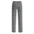 thumbnail image 6 of DENGDENG Womens Flannel Pajama Pants Casual Striped Pajama Pants Comfy Sleep Lounge Wide Leg Pants Halloween Christmas Petite Plus Size Palazzo Pj Bottoms Gray M, 6 of 6