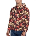 thumbnail image 3 of Salouo record Skull rock Pattern Men's Fall Hoodie Sweatshirt,Sport Hoodie with Pockets for Men Pullover Casual Hooded Sweatshirt-Small, 3 of 7