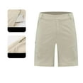 thumbnail image 5 of Fashion YLSDY Mens Summer Cargo Shorts Flat Front Tactical Hiking Chinos Shorts Vintage Paper Bag Fishing Short Pants with Pockets Beige XL, 5 of 7