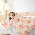 thumbnail image 4 of jejeloiu Cute Bowknot Heart Bedding Comforter Set,Ribbon Bow Twin Comforter Sets,Orange Beige Boetie Bedding Set For Girls,Super Cozy Bedroom Decor Reversible,2 Pieces, 4 of 8