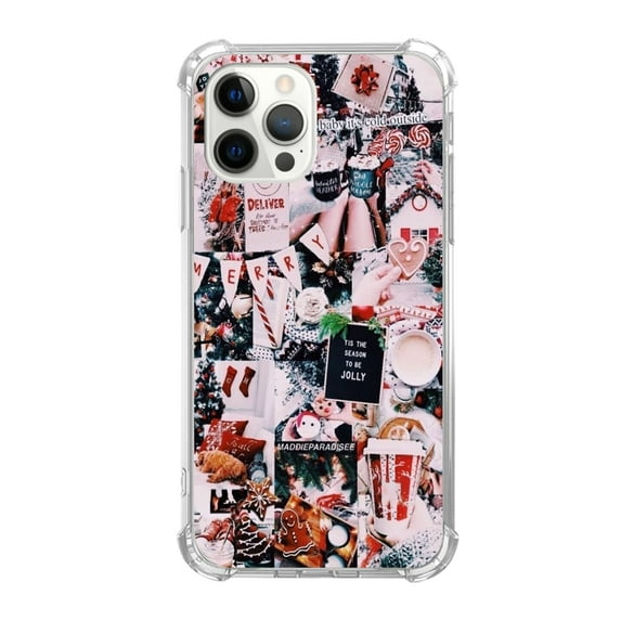 Christmas Tree and Snowman Case for iPhone 12 Pro,Aesthetic Art Design Pattern TPU Shock-proof Cover Case