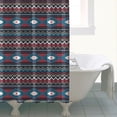 thumbnail image 4 of Blue Geometric and Striped Pattern Shower Curtain 72"x84" ,Bathroom Decorative Shower Curtains Set with 12 Hooks,Modern Waterproof Washable Shower Curtain, 4 of 6