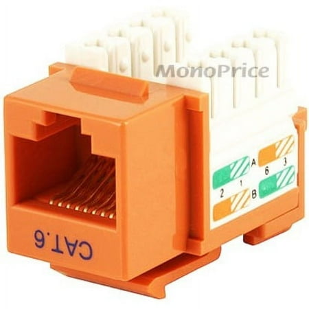 UPC: 0844660053828 | Monoprice Datacom Jack Cat6 Punch Down Orange 5382