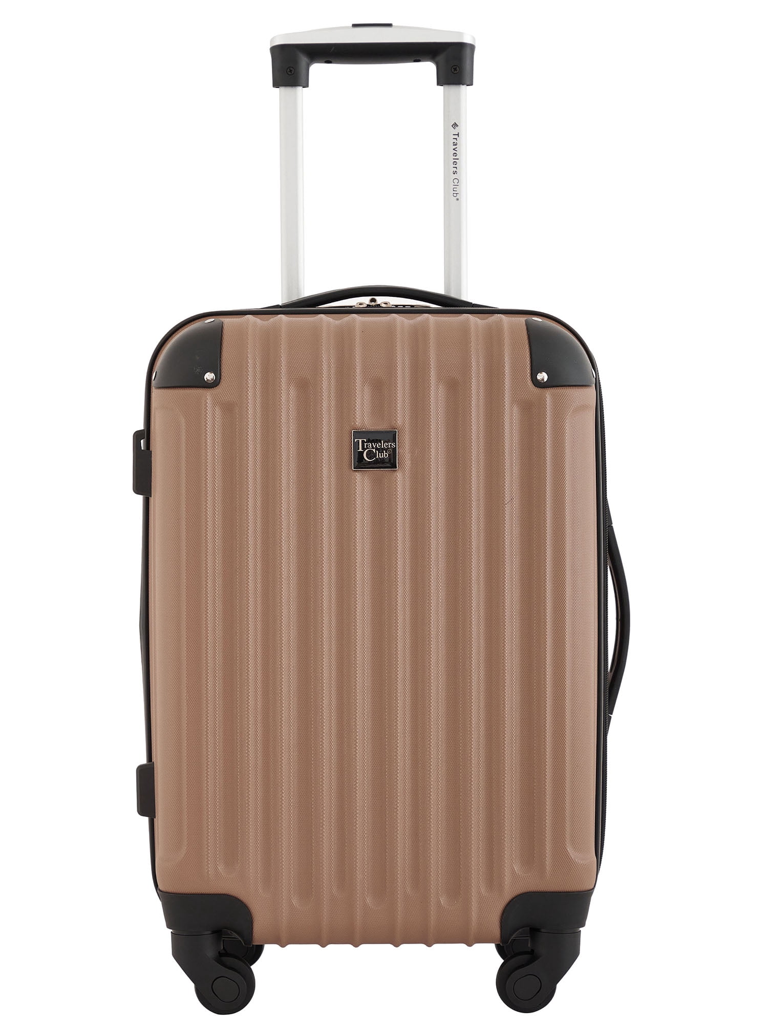 Travelers Club 4-Piece Hard Side Spinner Travel Luggage Set, Mocha Brown