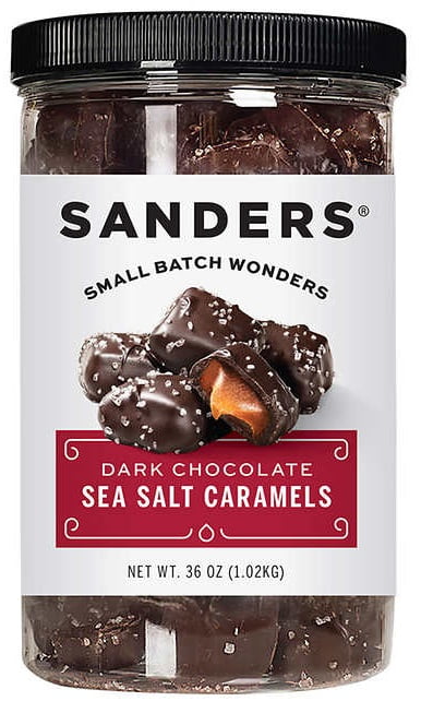Sanders Raspberry Caramels Sanders Dark Chocolate Sea Salt Caramels 36 oz. - Walmart.com