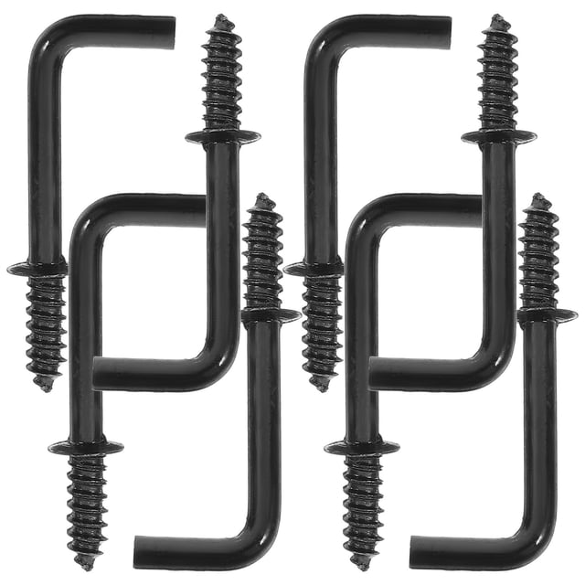 DECORNIJIA 100Pcs L Shape Screw In Hooks Iron Hanging Jewelry Bendable Hook Head for Home 5 8 Inch Right Angle