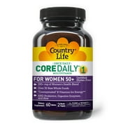 Country Life Core Daily-1 Multivitamins for Women 50 Plus, Energy Support, 60 Tablets, 2 Month Supply, Certified Gluten Free