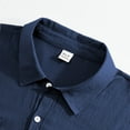 thumbnail image 7 of Men's Button Down Shirt Long Sleeve Casual Regular Fit Blouses Solid Color Trendy Formal Business Shirts with Pockets (XL, Navy), 7 of 7