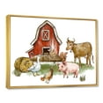 thumbnail image 3 of Designart 'Farm House With Goose Cow Pig Chicken and Haystack' Rustic Framed Canvas Wall Art Print, 3 of 5