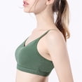 thumbnail image 4 of V Neck Sports Bras For Women Thin Straps Padded Yoga Bra Basic Wireless Bra Camisole Wire Sports Bras for Women Large Size Bras Athletic Bras Sports Bra Support Seamless Sports Bras Padded Bras for, 4 of 5