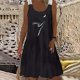 thumbnail image 2 of Moda mujer casual sexy cuello redondo impresión encaje sin mangas mini vestido Fridja hj458, 2 of 8