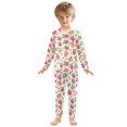 thumbnail image 3 of Dailycode Cotton Pajama Set Snug Fit Long Sleeve Top and Pants for 18M-8Y Cute Strawberry, 3 of 7