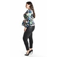 thumbnail image 2 of Blusa satinada multicolor Roman Fashion Tallas Extras 1844 Verde Azul 36, 2 of 6