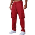 thumbnail image 2 of DODADAWANJ Breathable Sweatpants for Men with Multi Pockets Drawstring Waist Trekking Pants Loose Fit Comfortable Hiking Pants for Camping Running Workout, 2 of 7