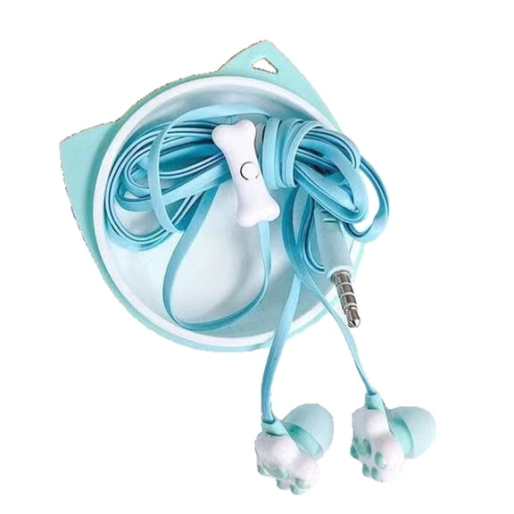 Gjx Wired Earbuds,Cartoon Design Earbuds Wired,Clear Sound Ear Buds Wired,Blue