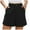 Black, variant on Summer Pants for Women Summer High Waist Linen Shorts Roll Up Pleated Zippered Wrap Hem Wide Leg Shorts With Pockets Casual High Waist Pants for Women Work Clothes Business Soccer Flare Yoga Blue L