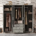 thumbnail image 2 of Noble House 6-Doors Wooden Wardrobe Large Space Storage for Bedroom,Big Drawers, Gray, 2 of 9