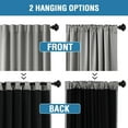 thumbnail image 3 of Turquoize 100% Blackout 63 Inch Long Curtains Back Tab/Rod Pocket Window Drapes,Grey,2 Panels, 3 of 5