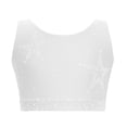 thumbnail image 2 of Sholeno Kids Girls Sparkle Sports Bra Criss Cross Back Gymnastics Yoga Tank Vest Ballet Dance Tops Bralette White 10, 2 of 7