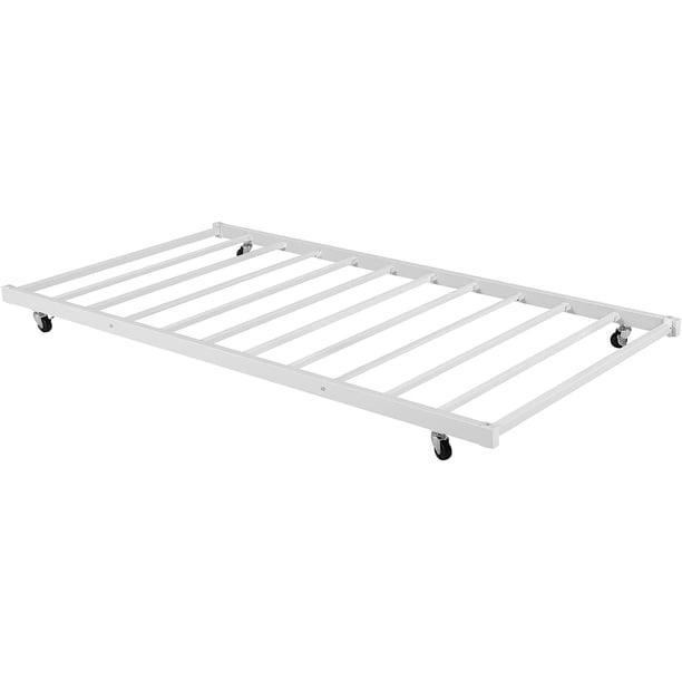 YAAN Twin Bed Frame Only/Roll Out Trundle /Enhanced Metal Slats Support