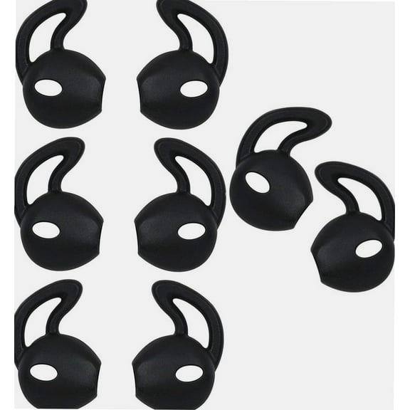 Ear Gel Covers Anti-Slip Silicone Soft Replacement Sport Earbud Tips Comfortable 4 Pairs (Black 2.0)