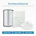 thumbnail image 3 of Ove Decors Breeze 32 in x 32 in x 77 in H Curved Corner Shower Kit with Frosted Glass, Walls, Base and Matte Black Hardware, 3 of 17