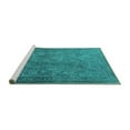 thumbnail image 2 of Ahgly Company Machine Washable Indoor Round Oriental Turquoise Blue Industrial Area Rugs, 6' Round, 2 of 4