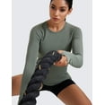 thumbnail image 5 of CRZ YOGA Seamless Long Sleeve Shirts for Women Workout Athletic Running Yoga Tops Breathable Tshirt, 5 of 5