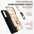 thumbnail image 2 of Cowithday for Samsung Galaxy S23 Plus 5G Rugged Phone Case with Slide Camera Cover, Kickstand TPU Bumper Drop Proof Durable Military Grade Protective Case Cover for Samsung S23+ 2023, Gold, 2 of 8