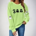 thumbnail image 2 of Kezqiaxn Halloween Costumes for Women Fashion Loose Casual Tops Fall Long Sleeve Crewneck Sweatshirts Women's Clothing Green M, 2 of 4
