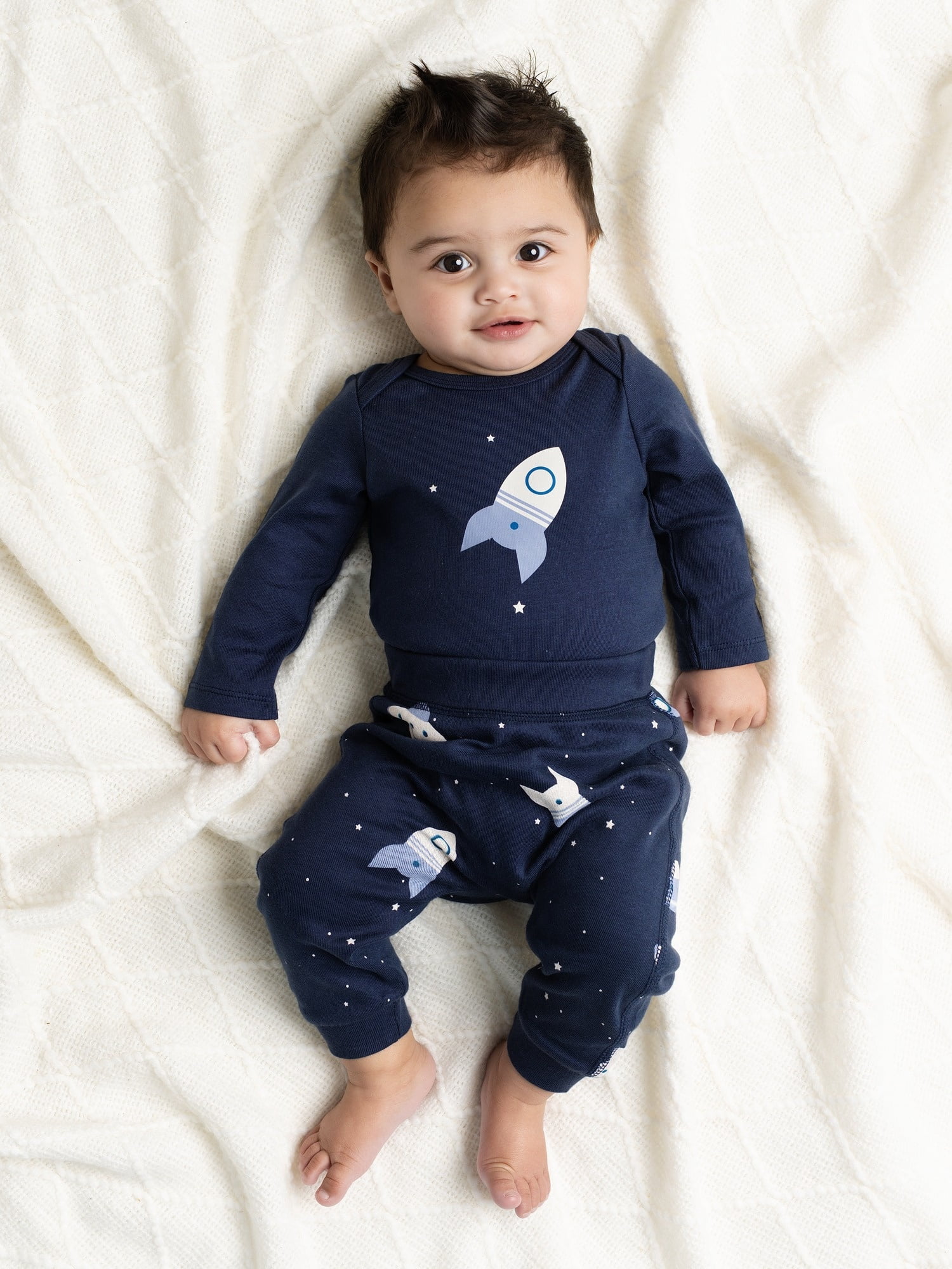 Monica + Andy Organic Cotton Gender Neutral First Moves Bodysuit + Groove Pant Set, Sizes Newborn -24 Months