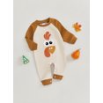 thumbnail image 3 of aturustex Infant Baby Thanksgiving Romper 0-12M Newborn Long Sleeve O Neck Jumpsuit Letter/Turkey Embroidery Bodysuits Pants Toddler Fashion Casual Daily Clothes for Boys Girls, 3 of 7