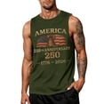 thumbnail image 2 of LNZGNM Men's Graphic Tank Tops Big and Tall 4th of July Shirt Stylish USA Flag Muscle Sleeveless Tank Tops Vacation Tee,Army Green L, 2 of 4