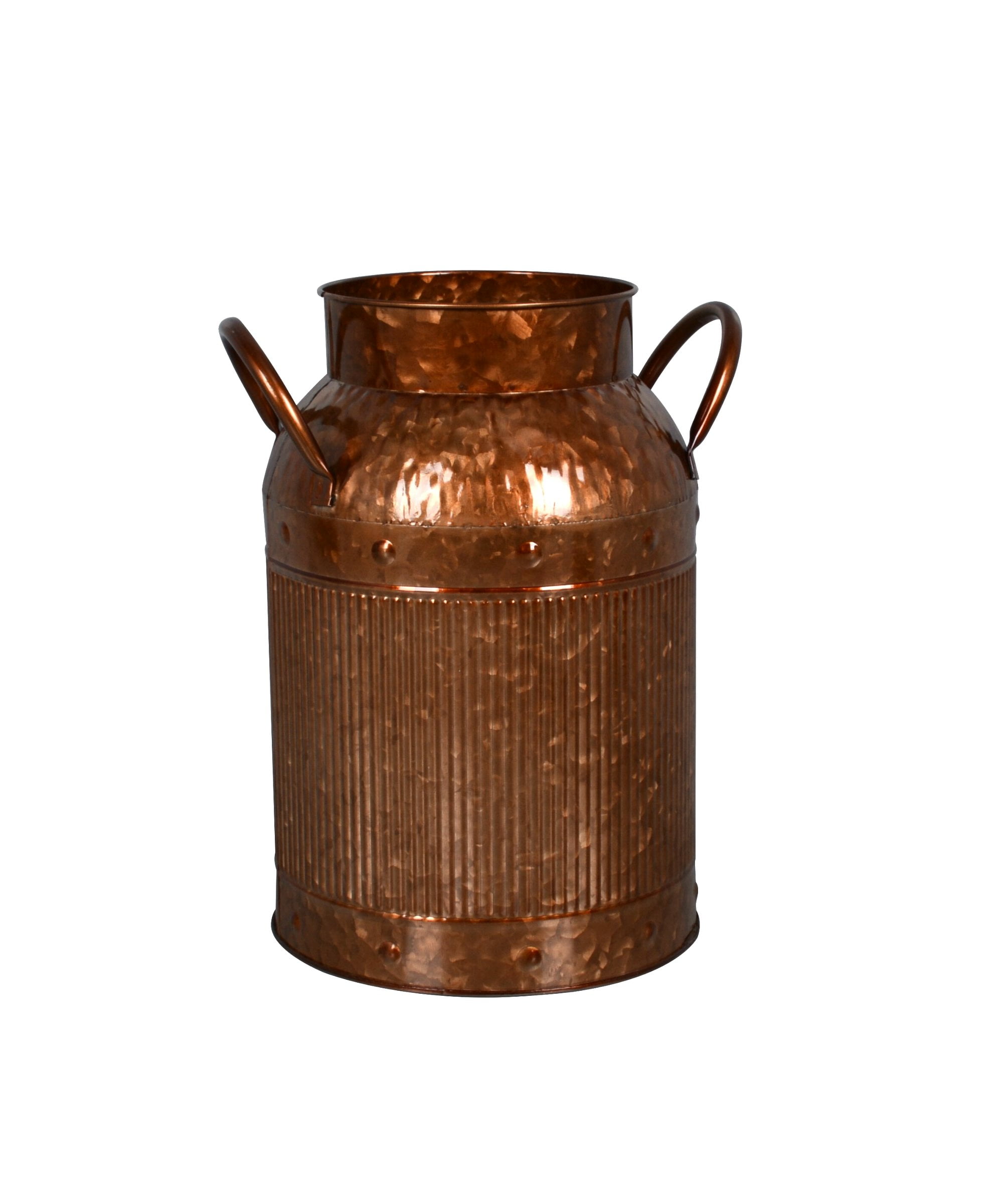 Mainstays 10.75" Rustic Copper Metal Decorative Planter Vase with Handles