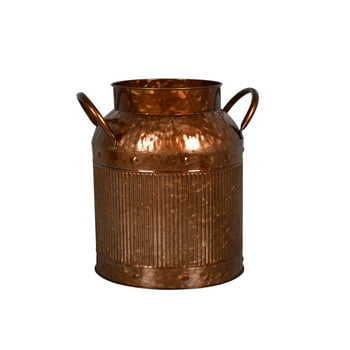 Mainstays 10.75" Rustic Copper Metal Decorative er Vase with Handles