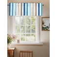 thumbnail image 2 of Valances for Windows Ombre Blue Beige Stripes Rod Pocket Cafe Window Treatments Valance Curtains for Kitchen Bathroom Laundry Basement Windows 54"x18", 2 of 9