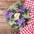 thumbnail image 4 of Generic Candle Ring Wreath Pillar Candle Holder Decorative Artificial Flower Greenery Wreath for Centerpieces Festival Table Party, 4 of 6