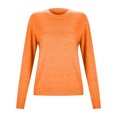 thumbnail image 5 of Razzly Women's Wool Pullover Sweater Long Sleeve Crewneck Base Layer Shirt Tops Travel Hiking Tee T-Shirt Comfortable Warm Soft(Orange,M), 5 of 8