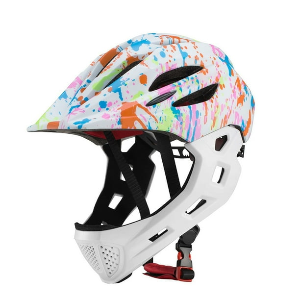 Cascos de bicicleta para niños transpirables ajustables, bicicleta ligera de cara completa para niños pequeños