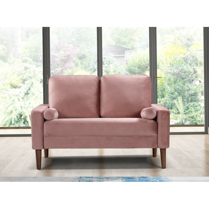 Yandel Velvet 51 6 Wide Square Arm Loveseat Walmart Com Walmart Com