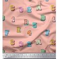 thumbnail image 1 of Soimoi Viscose Chiffon Fabric Numbers & Alphabets Text Print Fabric by The Yard 42 Inch Wide, 1 of 3