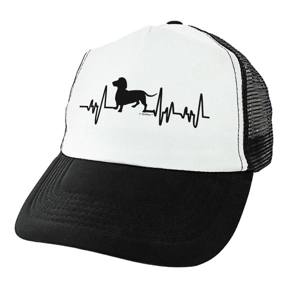 ThisWear Wiener Dog Gifts Dachshund Trucker Hat Dachshund EKG Heartbeat Doxin Dog Breed Hat Trucker Hat