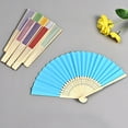 thumbnail image 4 of Hand Held Fans Silk Bamboo Folding Fans Handheld Folded Fan for Wedding, Party, DIY Decoration（Pink/20 PCS）, 4 of 9