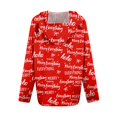thumbnail image 6 of Women's Fashion Christmas Print Casual Zip-Up Long-Sleeve Hooded Jacket, for Outdoor Activities and Daily Use,Red,L, 6 of 6