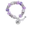 thumbnail image 2 of Delight Jewelry Silvertone Large Script Letter - A - 3/4'' Disc - Purple Butterfly Bead Charm Bracelet, 7"+1" Extender, 2 of 5