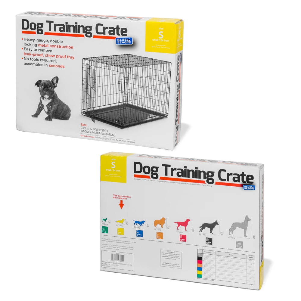 Blue Beagle Easy to Clean 24" Steel Folding Pet Kennel for Small Dogs