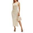 thumbnail image 2 of Fortune Robes en Tricot pour Femmes Robes Midi Ajourées Robe Moulante Fendue sur le Côté, 2 of 9
