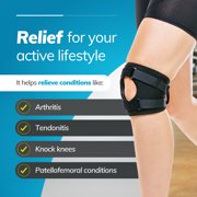 BraceAbility Patellar Tracking Knee Brace, Adjustable, Black, L