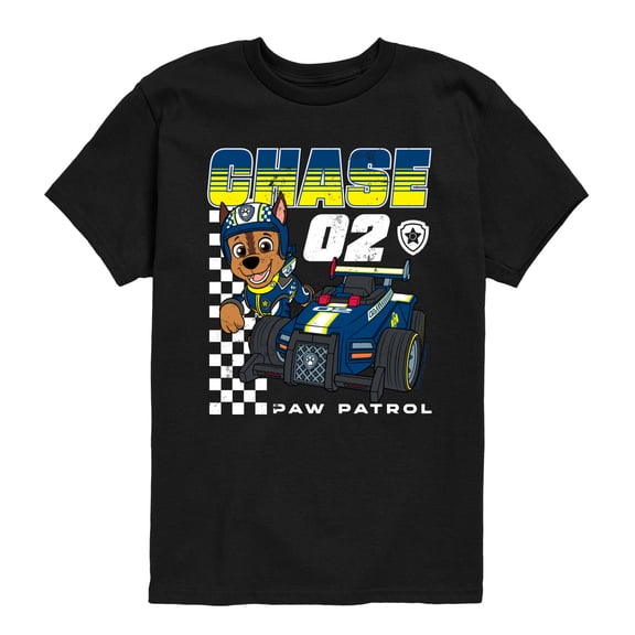 Paw Patrol - Chase Racing - Youth Boys Short Sleeve Graphic T-Shirt